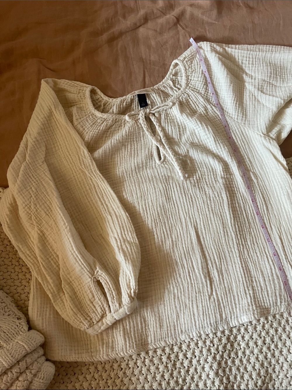 Cotton Gauze Peasant Top